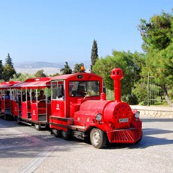 Athens Happy Train uphill to Acropolis